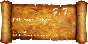 Füzesi Tibor névjegykártya