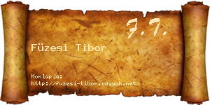 Füzesi Tibor névjegykártya